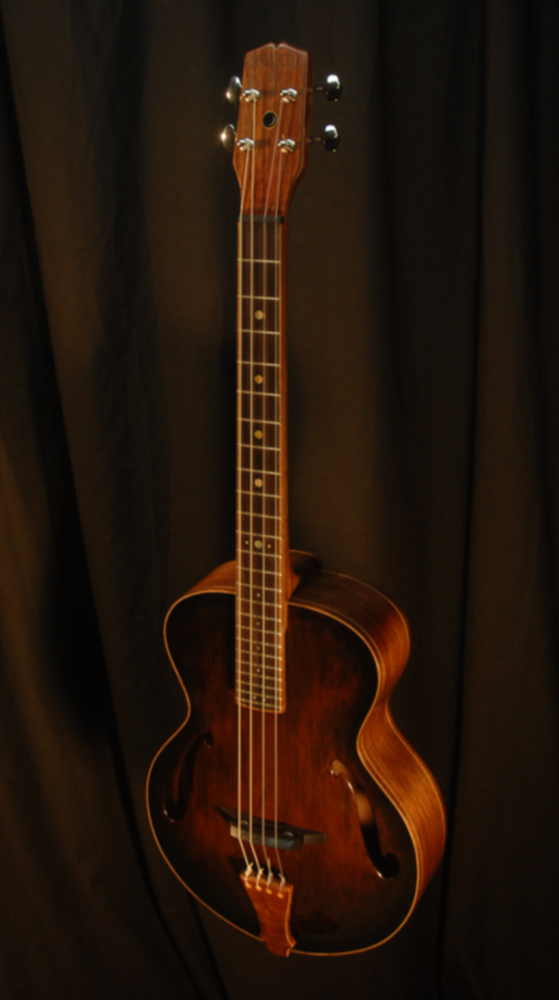 front view of michael mccarten's archtop baritone ukulele model