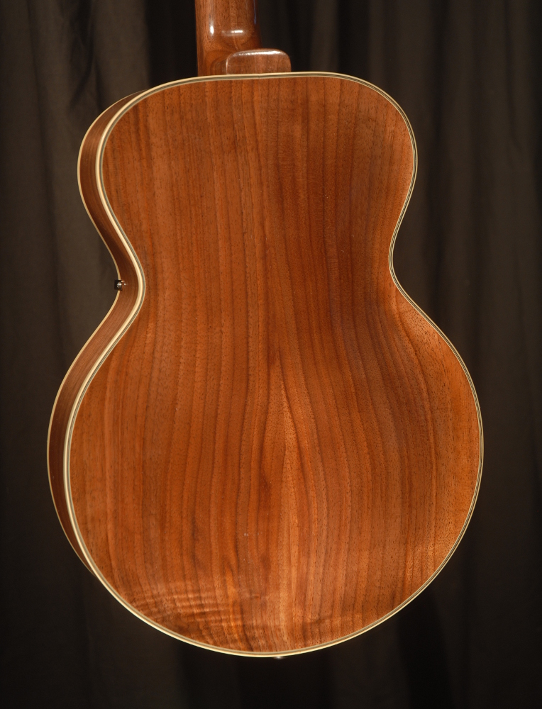 rear view of the body of michael mccarten's archtop baritone ukulele model