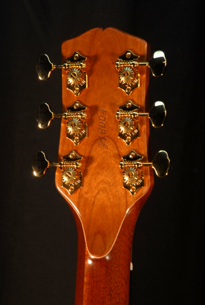 rear view of the headstock of michael mccarten's DC13 double cutaway electric guitar model