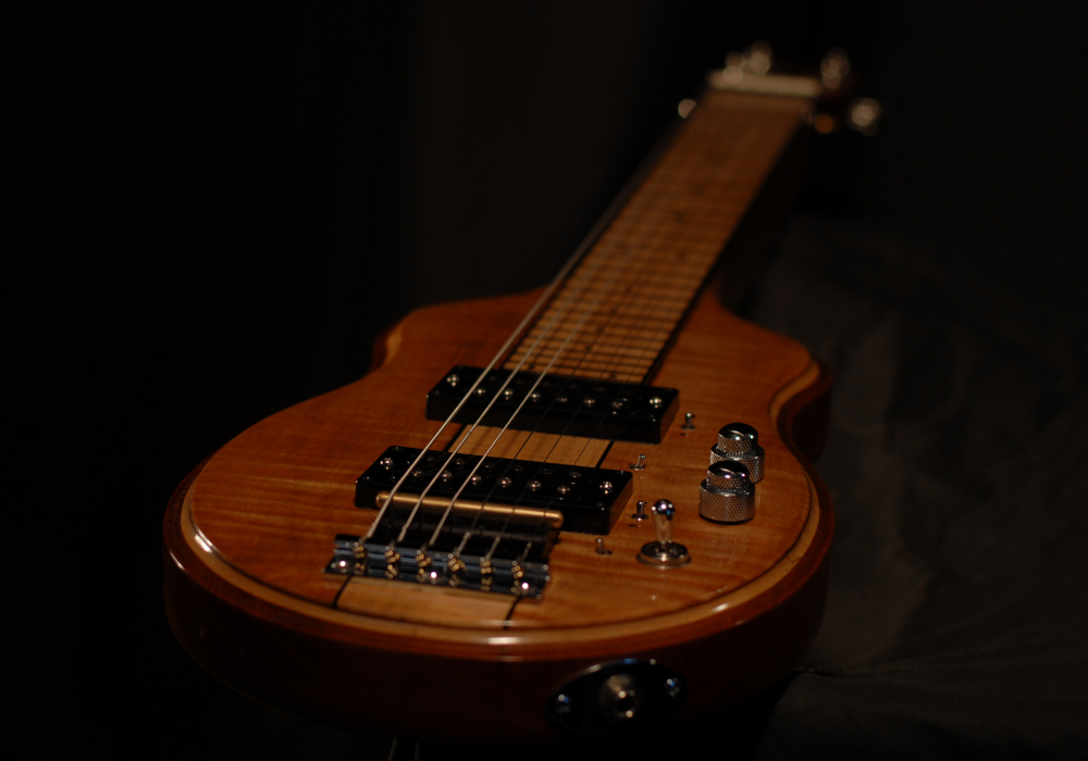 angled body detail view of michael mccarten's custom lapsteel model