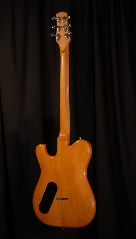 rear view of michael mccarten's Telemac single cutaway electric guitar model