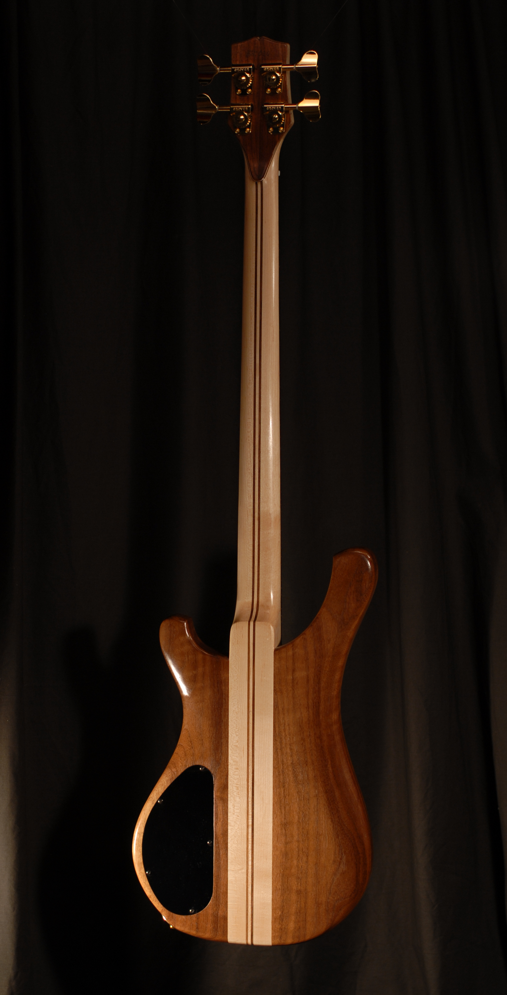 rear view of michael mccarten's double cutaway electric bass guitar model