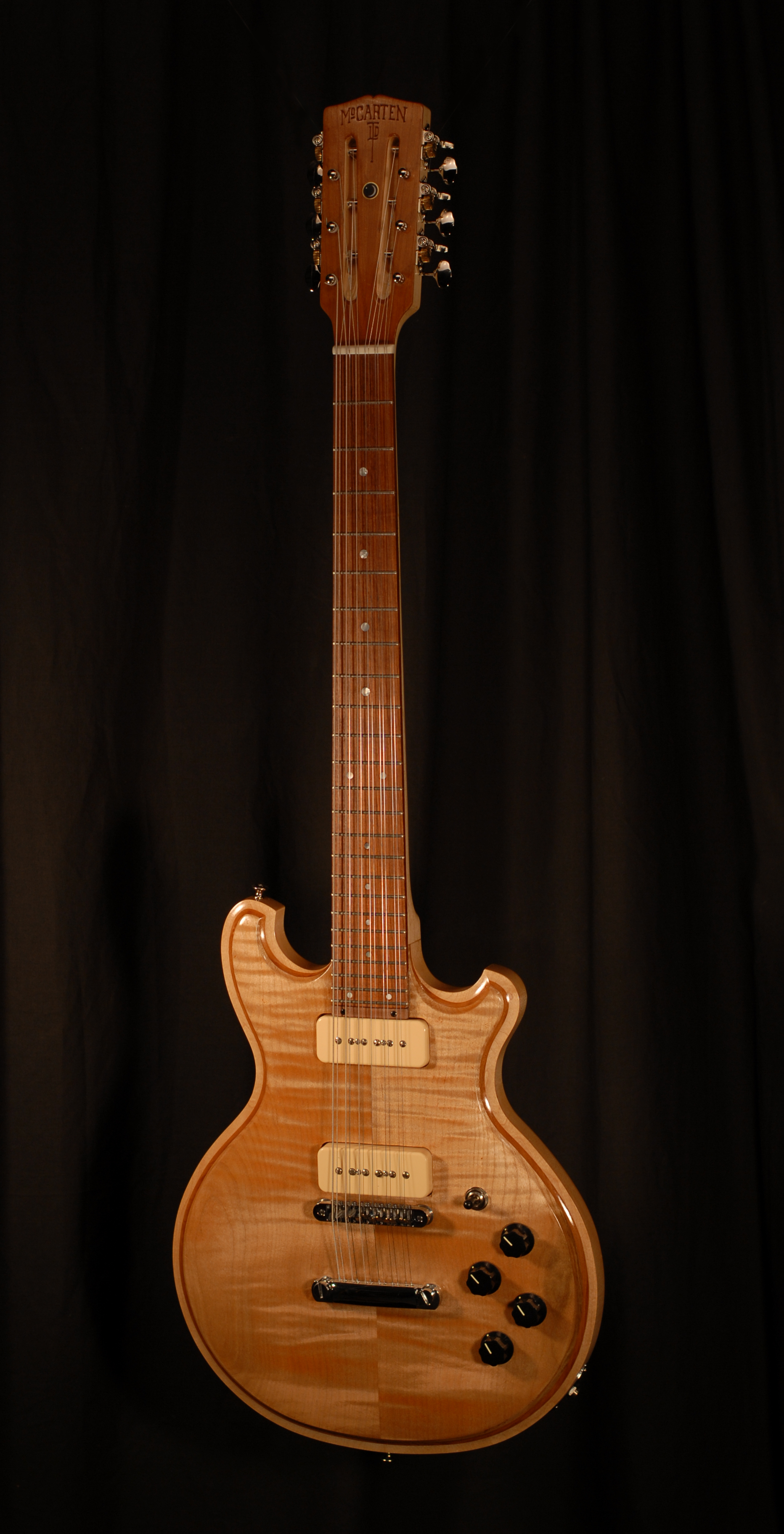 front view of michael mccarten's double cutaway electric electric 12 string guitar modelguitar model