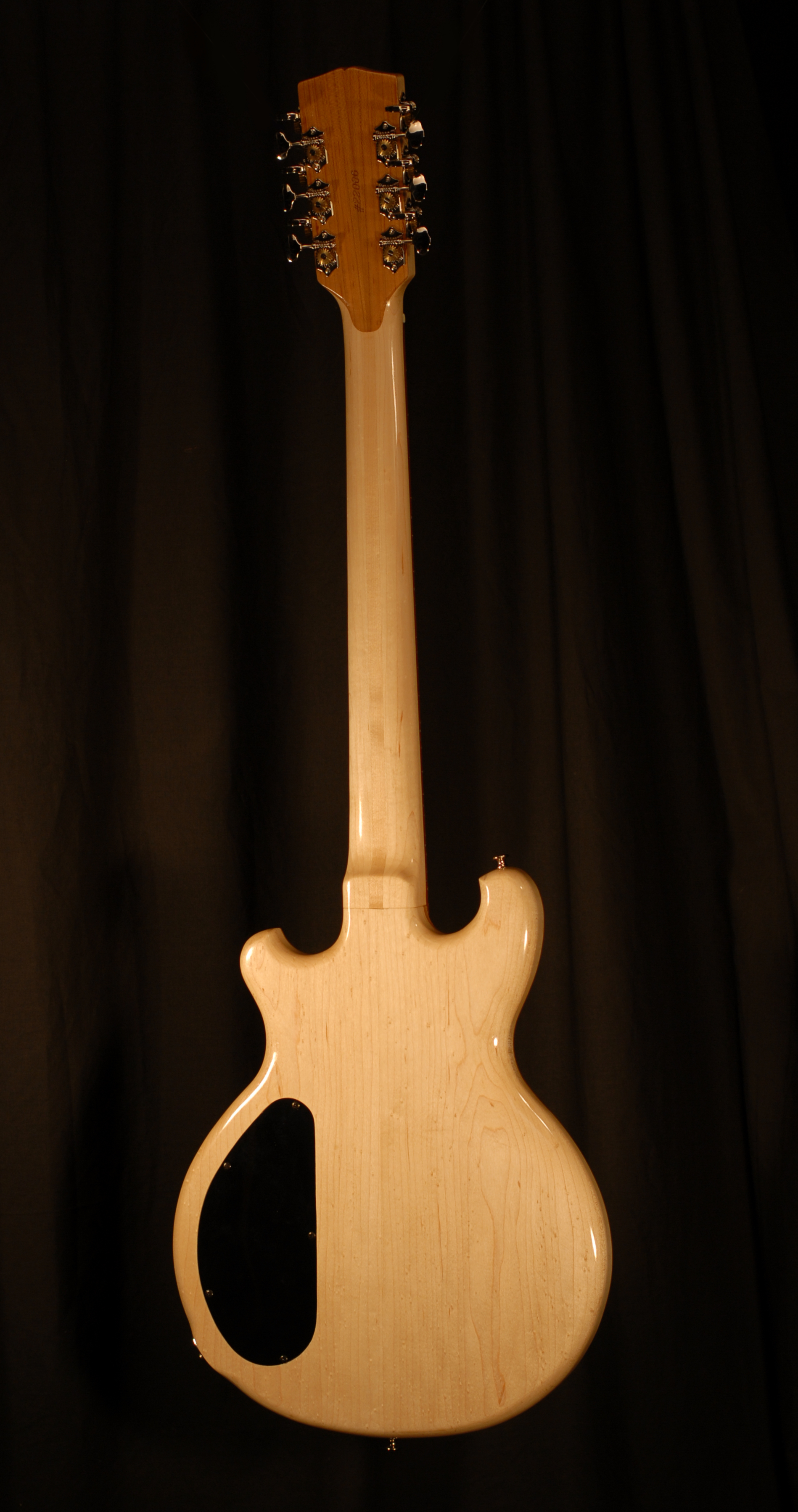 rear view of michael mccarten's double cutaway Electric 12 string guitar model