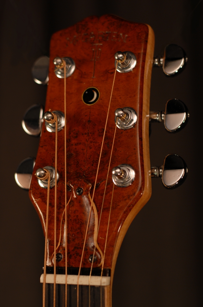 front view of the headstock of michael mccarten's 16