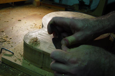 graduating the back of a baritone ukulele